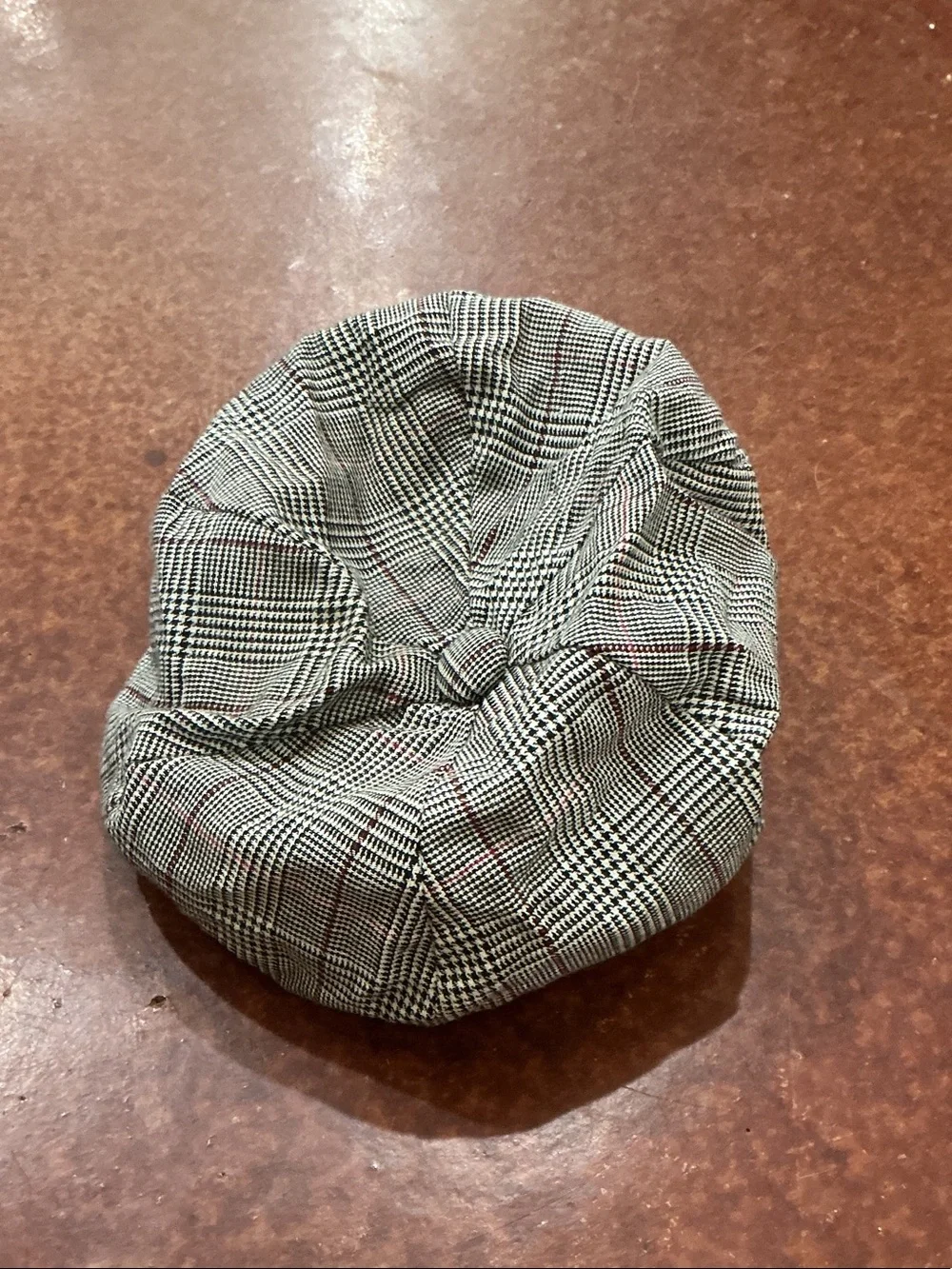 Plaid Newsboy Cap in Black and Gray